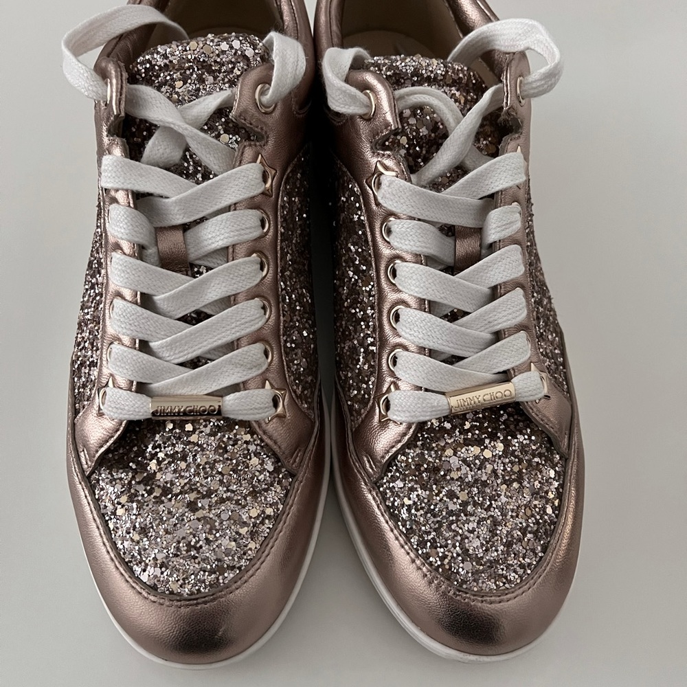 MAKE AN OFFER 🚨 Jimmy Choo Miami Sneakers Size 38.5 - Excellent Condition - Picture 2 of 9